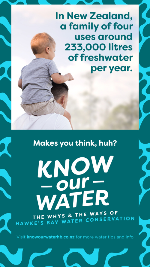 In New Zealand, a family of four uses around 233,000 litres of freshwater per year. 