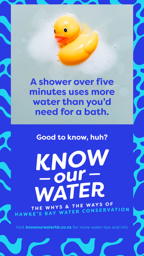 A shower over five minutes uses more water than you'd need for a bath. 
